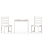 vidaXL Set bistro de grădină, 3 piese, alb, lemn masiv de pin vidaXL Set bistro de grădină, 3 piese, alb, lemn masiv de pin