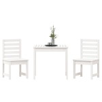 vidaXL Set bistro de grădină, 3 piese, alb, lemn masiv de pin vidaXL Set bistro de grădină, 3 piese, alb, lemn masiv de pin