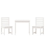 vidaXL Set bistro de grădină, 3 piese, alb, lemn masiv de pin vidaXL Set bistro de grădină, 3 piese, alb, lemn masiv de pin