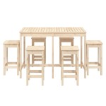 vidaXL Set bar de grădină, 7 piese, lemn masiv de pin