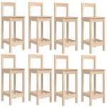 vidaXL Set bar de grădină, 9 piese, lemn masiv de pin