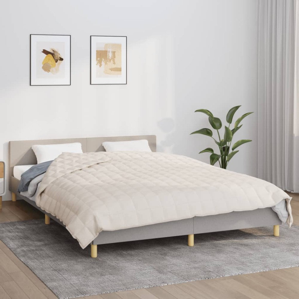 vidaXL Pătură grea, crem deschis, 220x240 cm, 11 kg, material textil