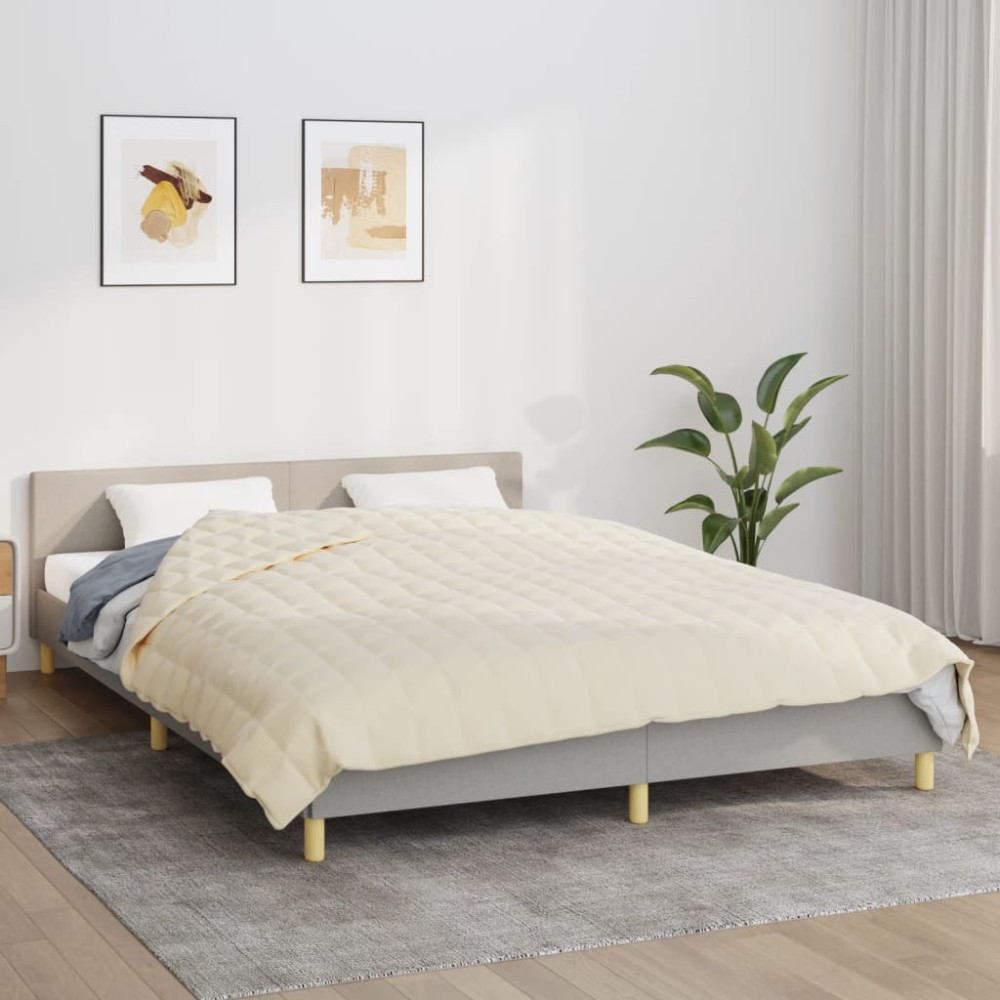 vidaXL Pătură grea, crem deschis, 220x230 cm, 11 kg, material textil