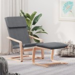 vidaXL Scaun de relaxare cu taburet, gri deschis, textil vidaXL Scaun de relaxare cu taburet, gri deschis, textil