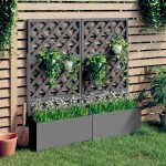 vidaXL Jardiniere cu spalier, 2 buc., gri, 65x33x135 cm, WPC vidaXL Jardiniere cu spalier, 2 buc., gri, 65x33x135 cm, WPC