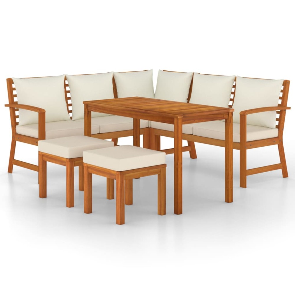 vidaXL Set mobilier grădină cu perne, 6 piese, lemn masiv acacia