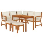 vidaXL Set mobilier grădină cu perne, 6 piese, lemn masiv acacia