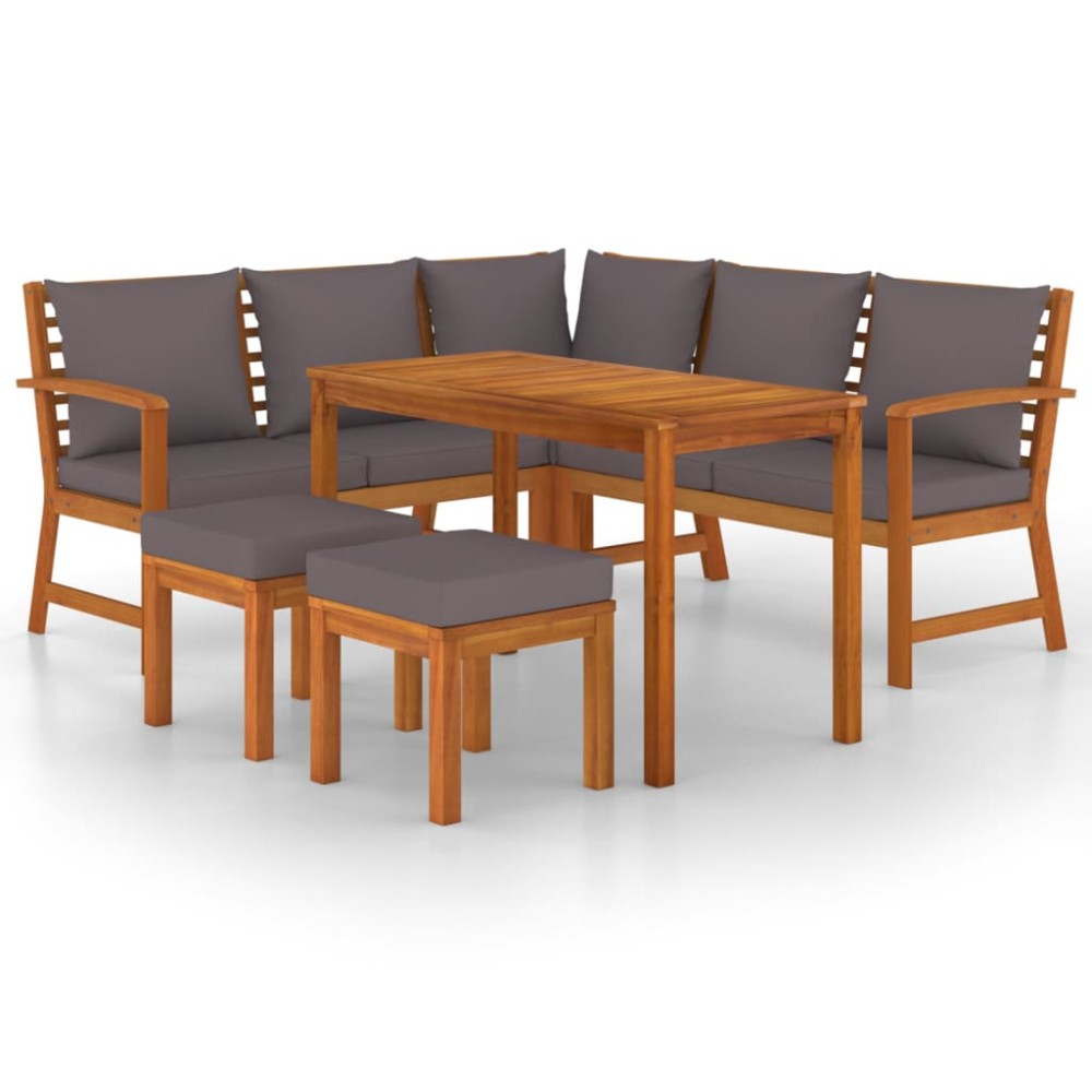vidaXL Set mobilier grădină cu perne, 6 piese, lemn masiv acacia