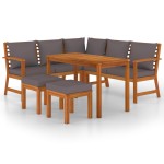 vidaXL Set mobilier grădină cu perne, 6 piese, lemn masiv acacia vidaXL Set mobilier grădină cu perne, 6 piese, lemn masiv acacia