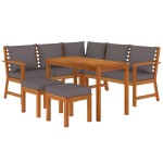vidaXL Set mobilier grădină cu perne, 6 piese, lemn masiv acacia vidaXL Set mobilier grădină cu perne, 6 piese, lemn masiv acacia