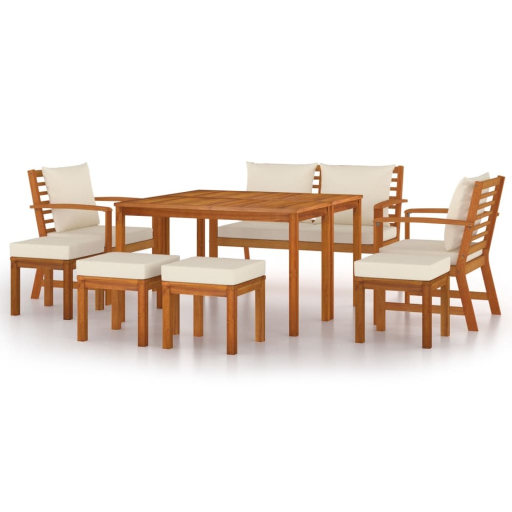 vidaXL Set mobilier de grădină cu perne, 9 piese, lemn masiv de acacia