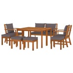 vidaXL Set mobilier de grădină cu perne, 9 piese, lemn masiv de acacia vidaXL Set mobilier de grădină cu perne, 9 piese, lemn masiv de acacia