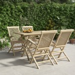 vidaXL Set mobilier de grădină, 5 piese, gri, lemn masiv de tec vidaXL Set mobilier de grădină, 5 piese, gri, lemn masiv de tec