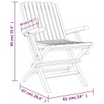 vidaXL Scaune de grădină pliante, 4 buc., 61x67x90 cm, lemn masiv tec vidaXL Scaune de grădină pliante, 4 buc., 61x67x90 cm, lemn masiv tec