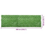 vidaXL Paravan de balcon, frunze verzi, 600x150 cm