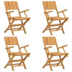 vidaXL Scaune de grădină pliante, 4 buc., 55x61x90 cm, lemn masiv tec vidaXL Scaune de grădină pliante, 4 buc., 55x61x90 cm, lemn masiv tec