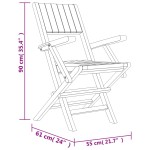 vidaXL Scaune de grădină pliante, 4 buc., 55x61x90 cm, lemn masiv tec vidaXL Scaune de grădină pliante, 4 buc., 55x61x90 cm, lemn masiv tec