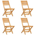 vidaXL Scaune de grădină pliante, 4 buc., 47x62x90 cm, lemn masiv tec vidaXL Scaune de grădină pliante, 4 buc., 47x62x90 cm, lemn masiv tec