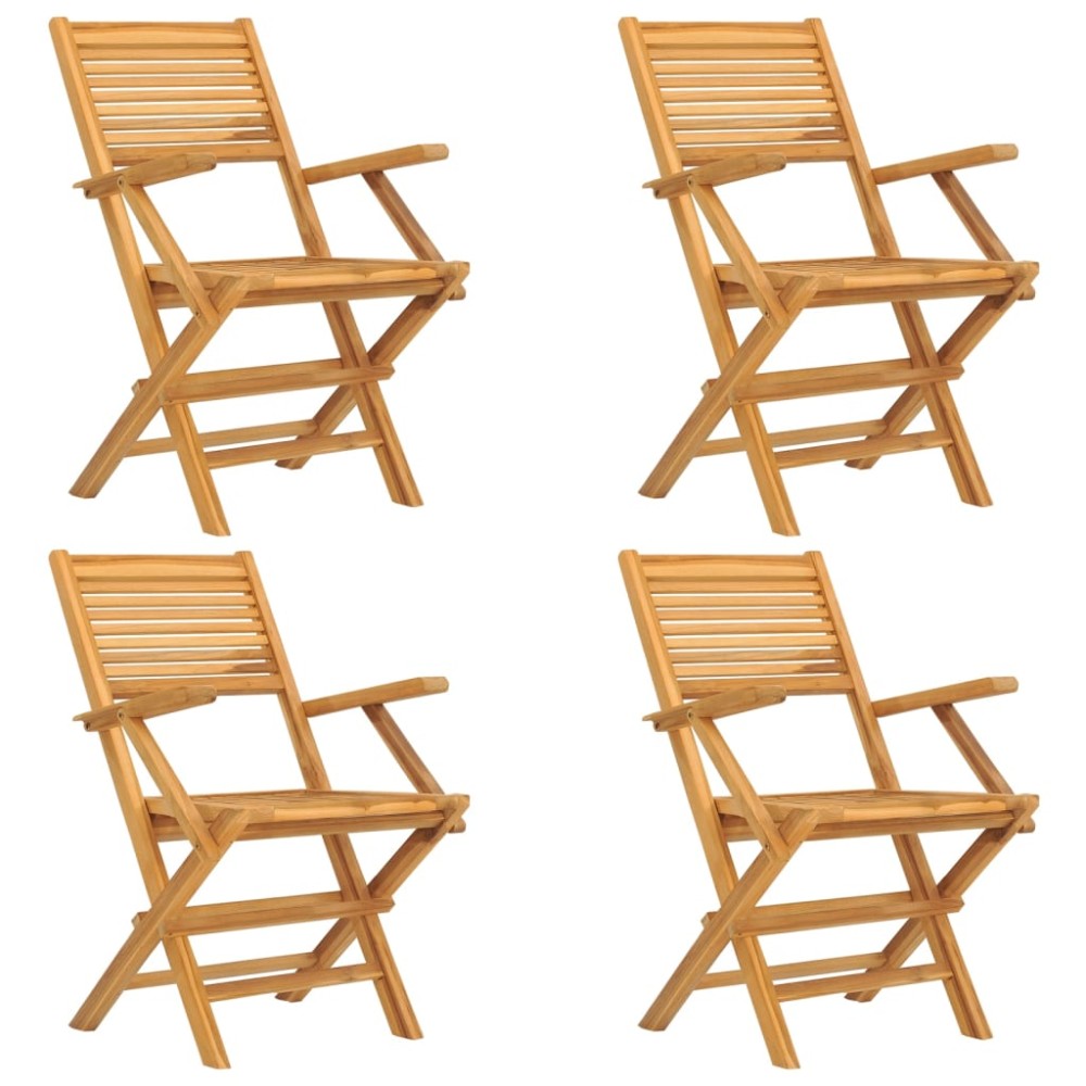 vidaXL Scaune de grădină pliante, 4 buc., 55x62x90 cm, lemn masiv tec