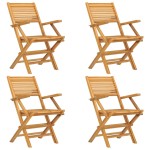 vidaXL Scaune de grădină pliante, 4 buc., 55x62x90 cm, lemn masiv tec vidaXL Scaune de grădină pliante, 4 buc., 55x62x90 cm, lemn masiv tec