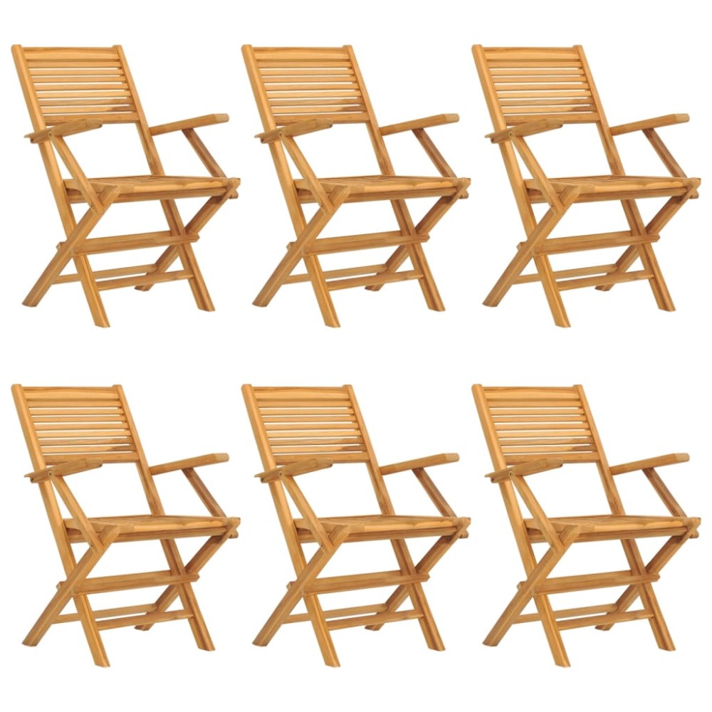 vidaXL Scaune de grădină pliante, 6 buc., 55x62x90 cm, lemn masiv tec