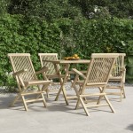 vidaXL Scaune de grădină pliante 4 buc. gri 56x61x89 cm lemn masiv tec vidaXL Scaune de grădină pliante 4 buc. gri 56x61x89 cm lemn masiv tec