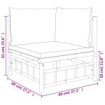 vidaXL Set mobilier de grădină, cu perne alb crem, 3 piese, bambus vidaXL Set mobilier de grădină, cu perne alb crem, 3 piese, bambus