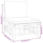 vidaXL Set mobilier de grădină, cu perne alb crem, 3 piese, bambus vidaXL Set mobilier de grădină, cu perne alb crem, 3 piese, bambus