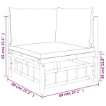 vidaXL Set mobilier de grădină, cu perne alb crem, 9 piese, bambus vidaXL Set mobilier de grădină, cu perne alb crem, 9 piese, bambus