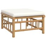 vidaXL Set mobilier de grădină, cu perne alb crem, 4 piese, bambus vidaXL Set mobilier de grădină, cu perne alb crem, 4 piese, bambus