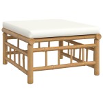 vidaXL Set mobilier de grădină, cu perne alb crem, 8 piese, bambus vidaXL Set mobilier de grădină, cu perne alb crem, 8 piese, bambus