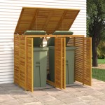 vidaXL Magazie pubelă gunoi dublă, 140x89x117 cm, lemn masiv de acacia vidaXL Magazie pubelă gunoi dublă, 140x89x117 cm, lemn masiv de acacia