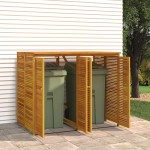 vidaXL Magazie pubelă gunoi dublă, 140x89x117 cm, lemn masiv de acacia vidaXL Magazie pubelă gunoi dublă, 140x89x117 cm, lemn masiv de acacia