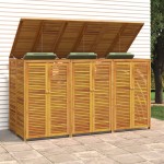 vidaXL Magazie pubelă gunoi triplă, 210x89x117 cm, lemn masiv acacia vidaXL Magazie pubelă gunoi triplă, 210x89x117 cm, lemn masiv acacia