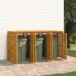 vidaXL Magazie pubelă gunoi triplă, 210x89x117 cm, lemn masiv acacia vidaXL Magazie pubelă gunoi triplă, 210x89x117 cm, lemn masiv acacia