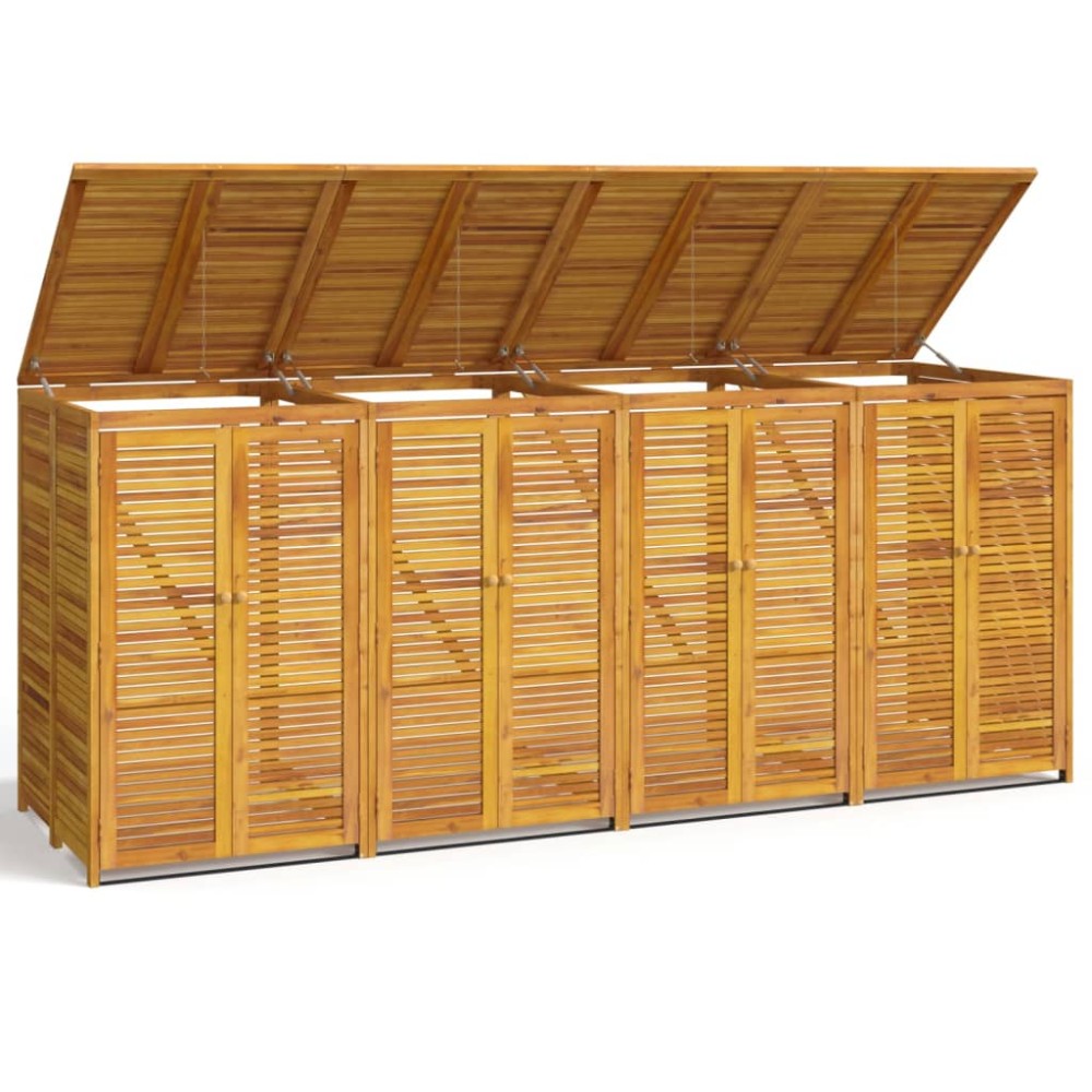 vidaXL Magazie pubelă gunoi cvadruplă, 280x89x117 cm lemn masiv acacia