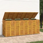 vidaXL Magazie pubelă gunoi cvadruplă, 280x89x117 cm lemn masiv acacia vidaXL Magazie pubelă gunoi cvadruplă, 280x89x117 cm lemn masiv acacia