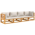 vidaXL Set mobilier grădină, perne gri deschis, 4 piese, lemn masiv vidaXL Set mobilier grădină, perne gri deschis, 4 piese, lemn masiv