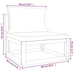 vidaXL Set mobilier grădină, perne gri deschis, 4 piese, lemn masiv vidaXL Set mobilier grădină, perne gri deschis, 4 piese, lemn masiv