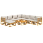vidaXL Set mobilier grădină cu perne gri deschis, 9 piese, lemn pin vidaXL Set mobilier grădină cu perne gri deschis, 9 piese, lemn pin