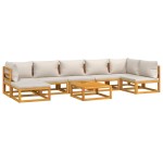 vidaXL Set mobilier grădină cu perne gri deschis, 8 piese, lemn masiv vidaXL Set mobilier grădină cu perne gri deschis, 8 piese, lemn masiv
