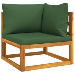vidaXL Set mobilier grădină cu perne verzi, 11 piese, lemn masiv pin