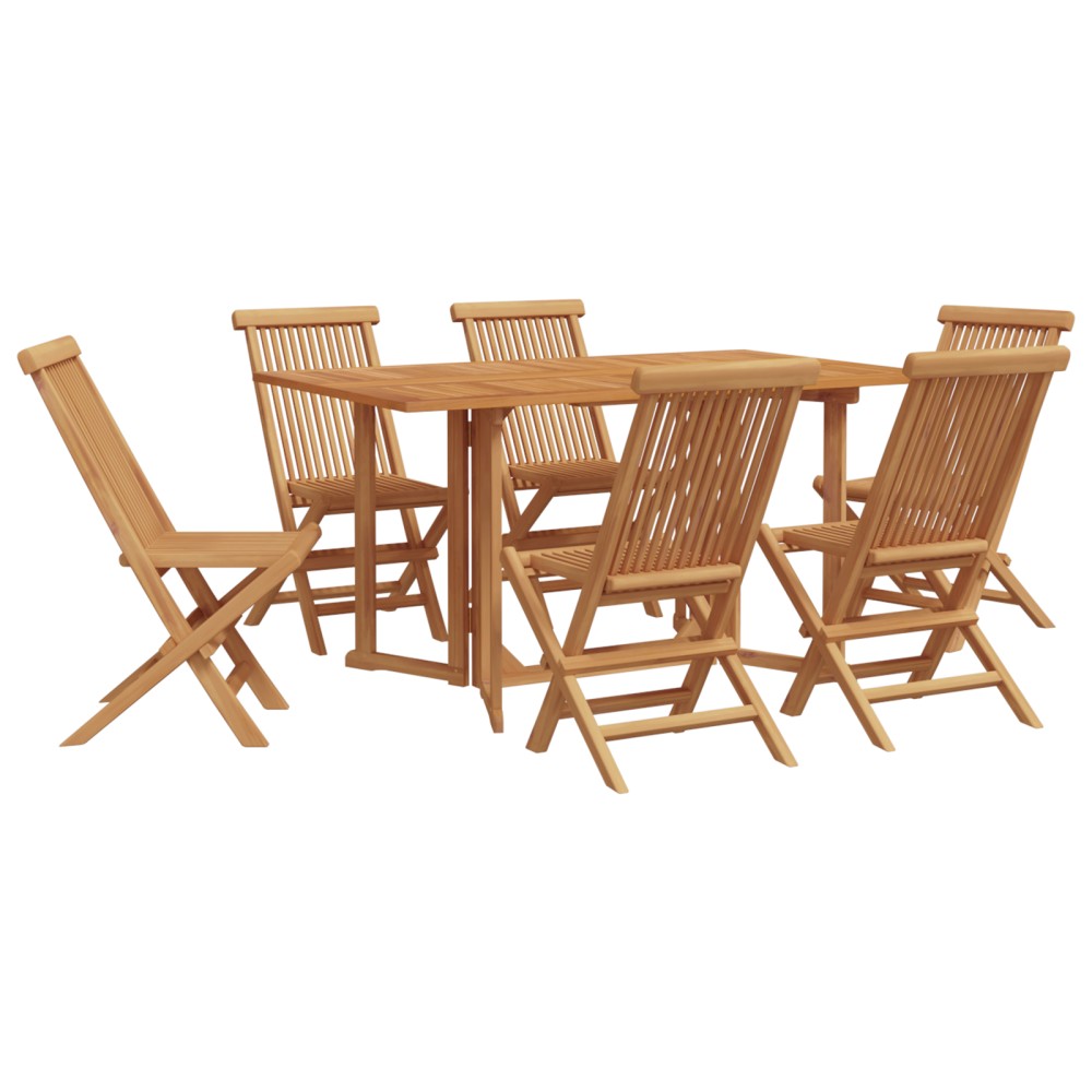 vidaXL Set de masă pentru grădină 7 pcs Maro 140 x 80 x 75 cm