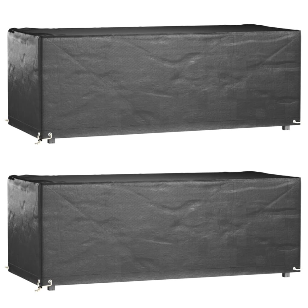 vidaXL Husă mobilă grădină, 2 buc, 8 ocheți, 192x82x65 cm, rectangular