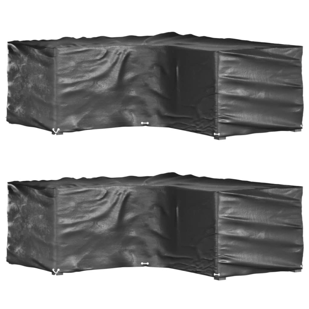 vidaXL Huse mobilier de grădină în formă de L 12 ocheți, 185x185x70 cm