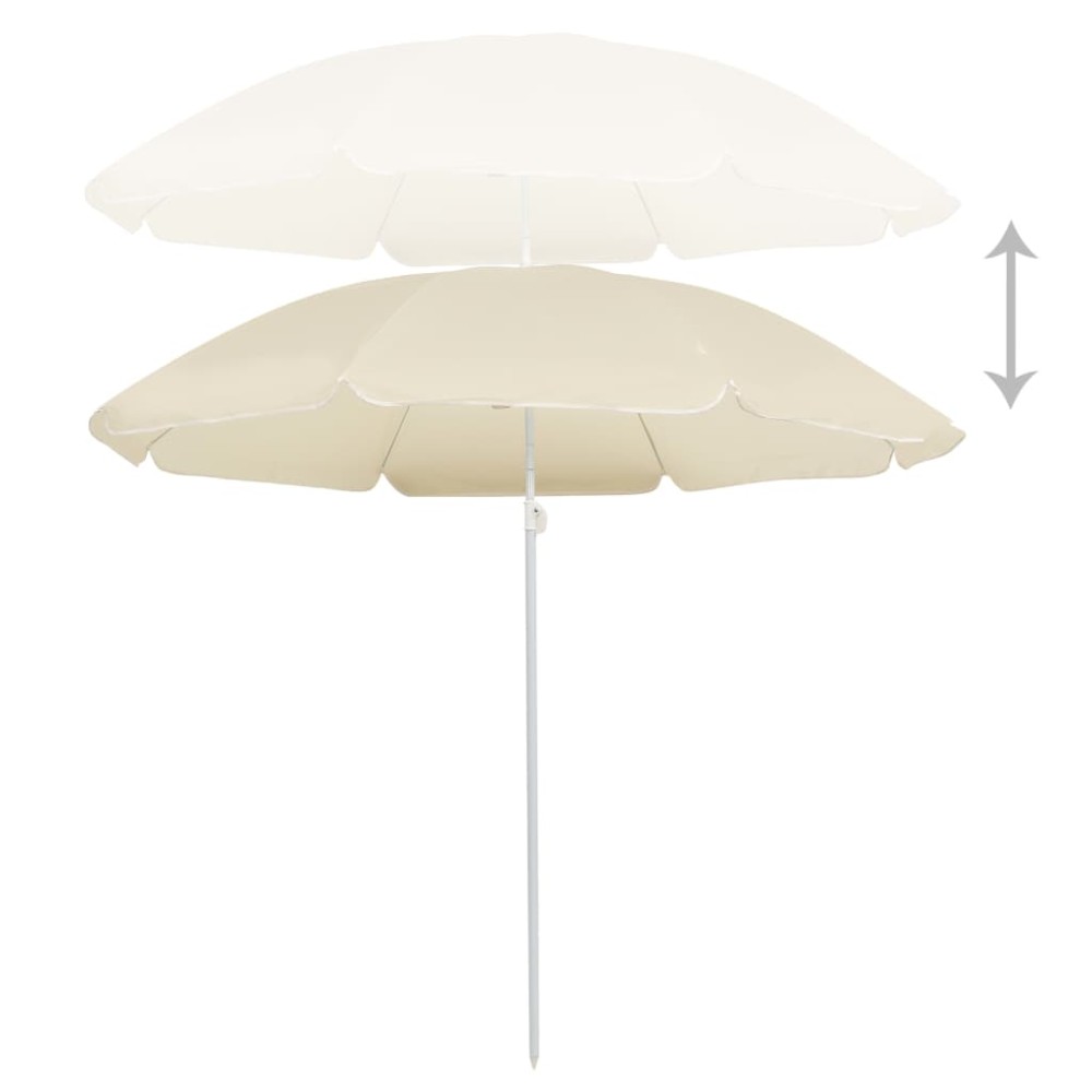 vidaXL Umbrelă de soare de grădină, stâlp din oțel, nisipiu, 180 cm