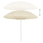 vidaXL Umbrelă de soare de grădină, stâlp din oțel, nisipiu, 180 cm vidaXL Umbrelă de soare de grădină, stâlp din oțel, nisipiu, 180 cm