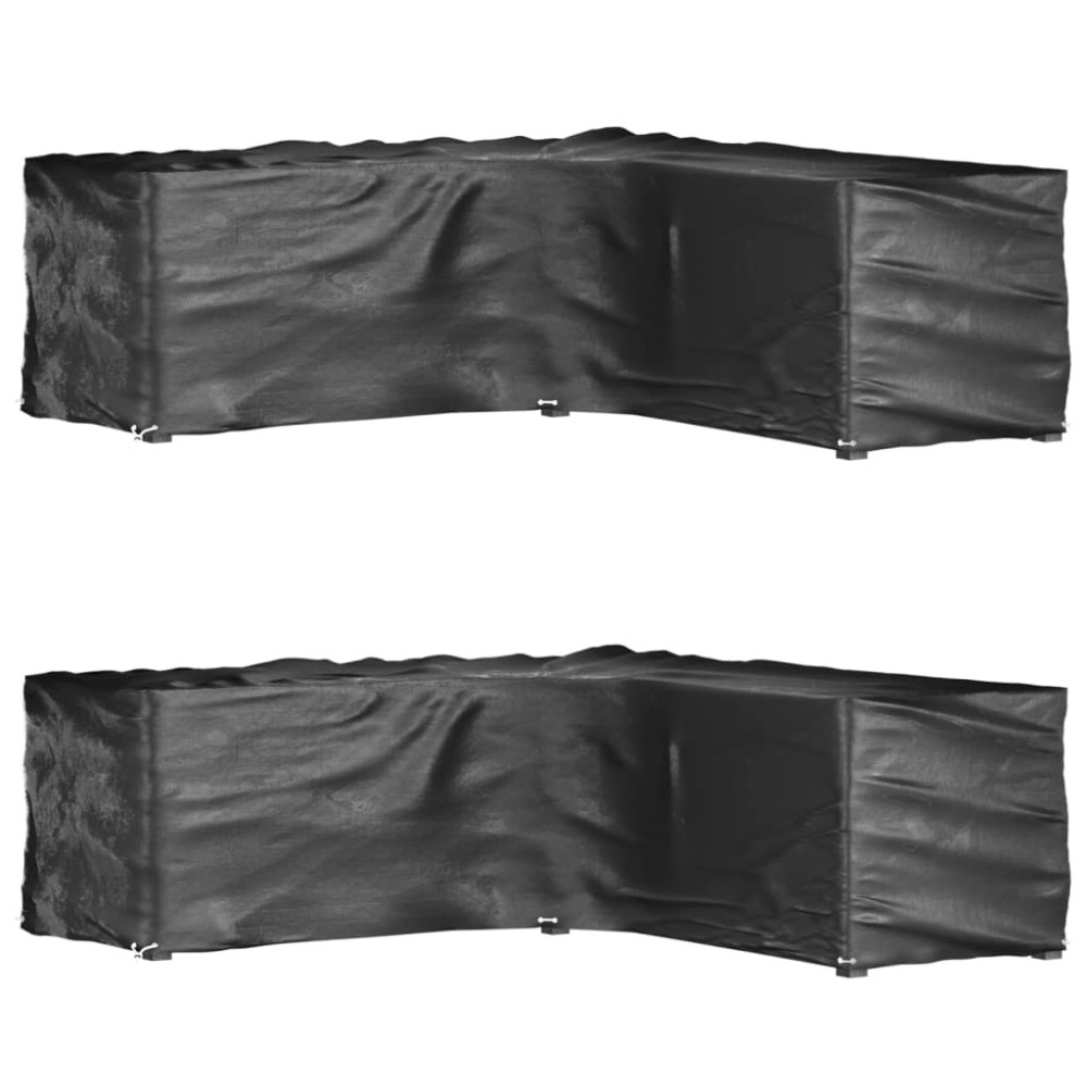 vidaXL Huse mobilier de grădină formă în L, 16 ocheți, 285x285x90cm