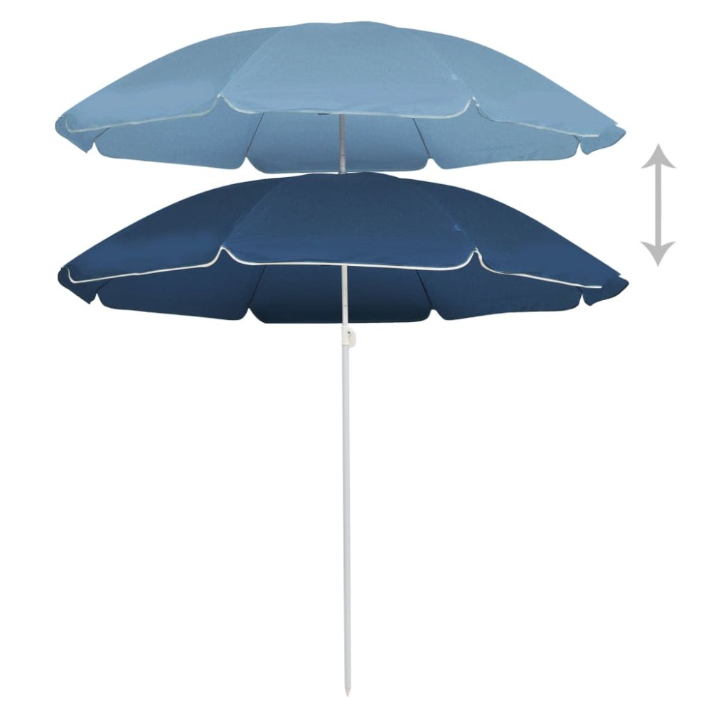 vidaXL Umbrelă de soare de grădină, stâlp din oțel, albastru, 180 cm