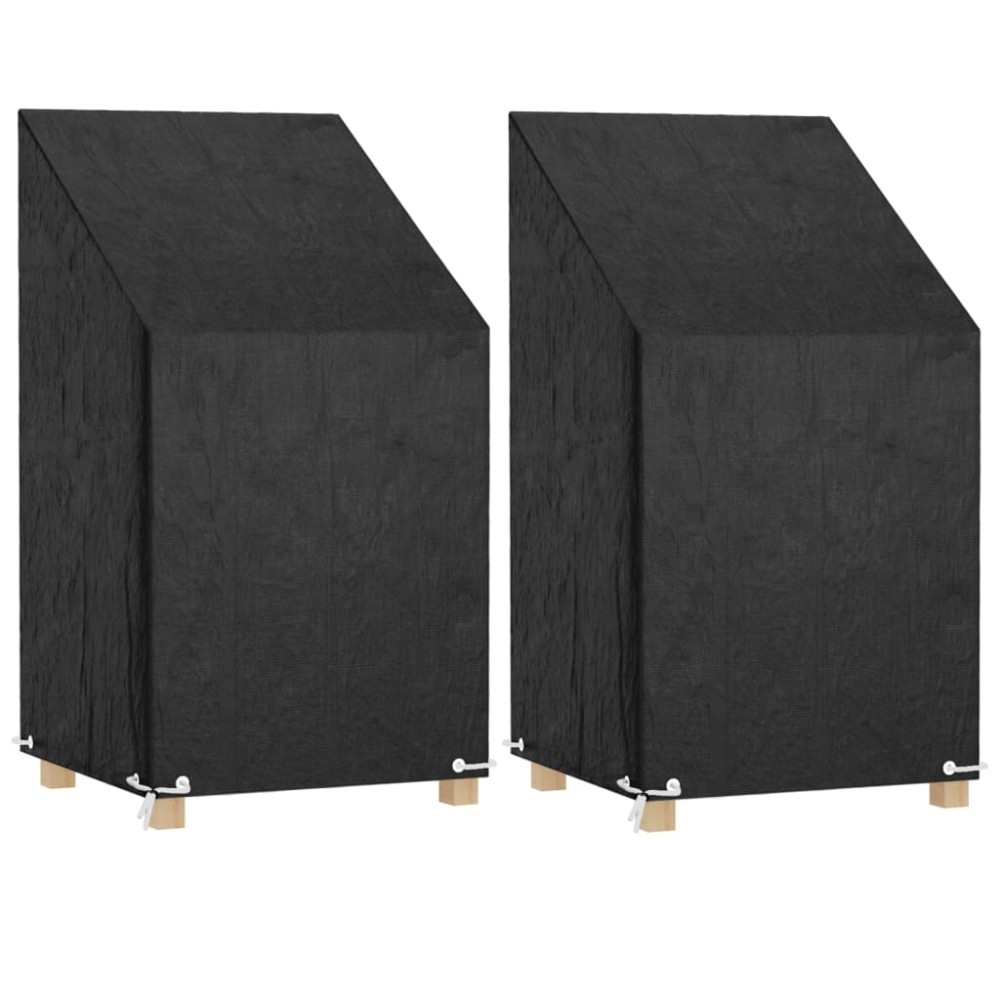 vidaXL Huse scaun grădină 2 buc, 8 ocheți 65x65x80/120 cm polietilenă